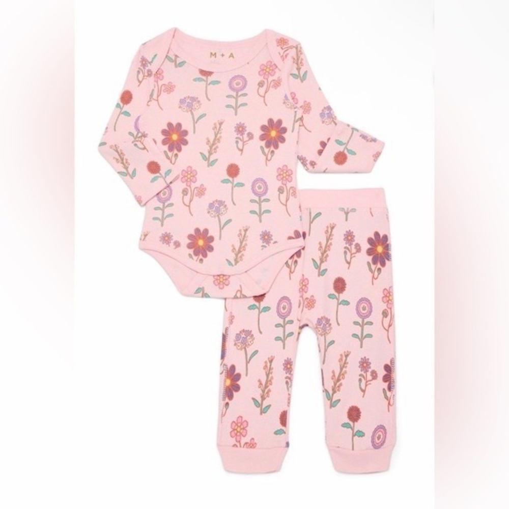 Floral Pink Kids Bodysuit Set